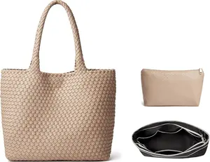 Designer Hand Woven Tote Bag for Women Large Capacity Weave Hobo Purse and  Beach Bag with Insert Organizer