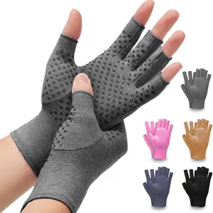 Anti-Slip Compression Gloves for Hand Care, Fingerless Gloves for Women & Men, Ideal for Daily Use and Computer Typing