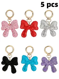 5-Piece Gift Bow Keychain Set, Minimalist Design, Perfect for Women and Kids, Ideal for Bag Charm, Car Keys, Phone Chain, Holiday Surprise Gift