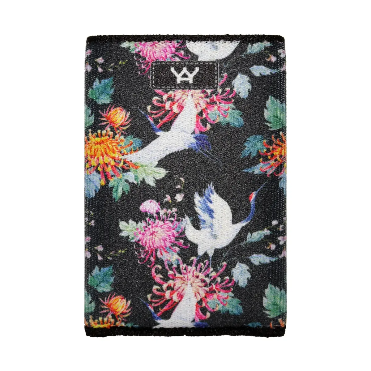 212 MAIN Oriental Crane Slim Wallet - Men’s Eco-Fabric RFID-Safe Front Pocket Credit Card Organizer, Compact Fashion Flexible Men’s Wallets with Woven Elastic, Card Slots, Durable Design, Secure Hold for Daily Use, Compact Men's Wallets
