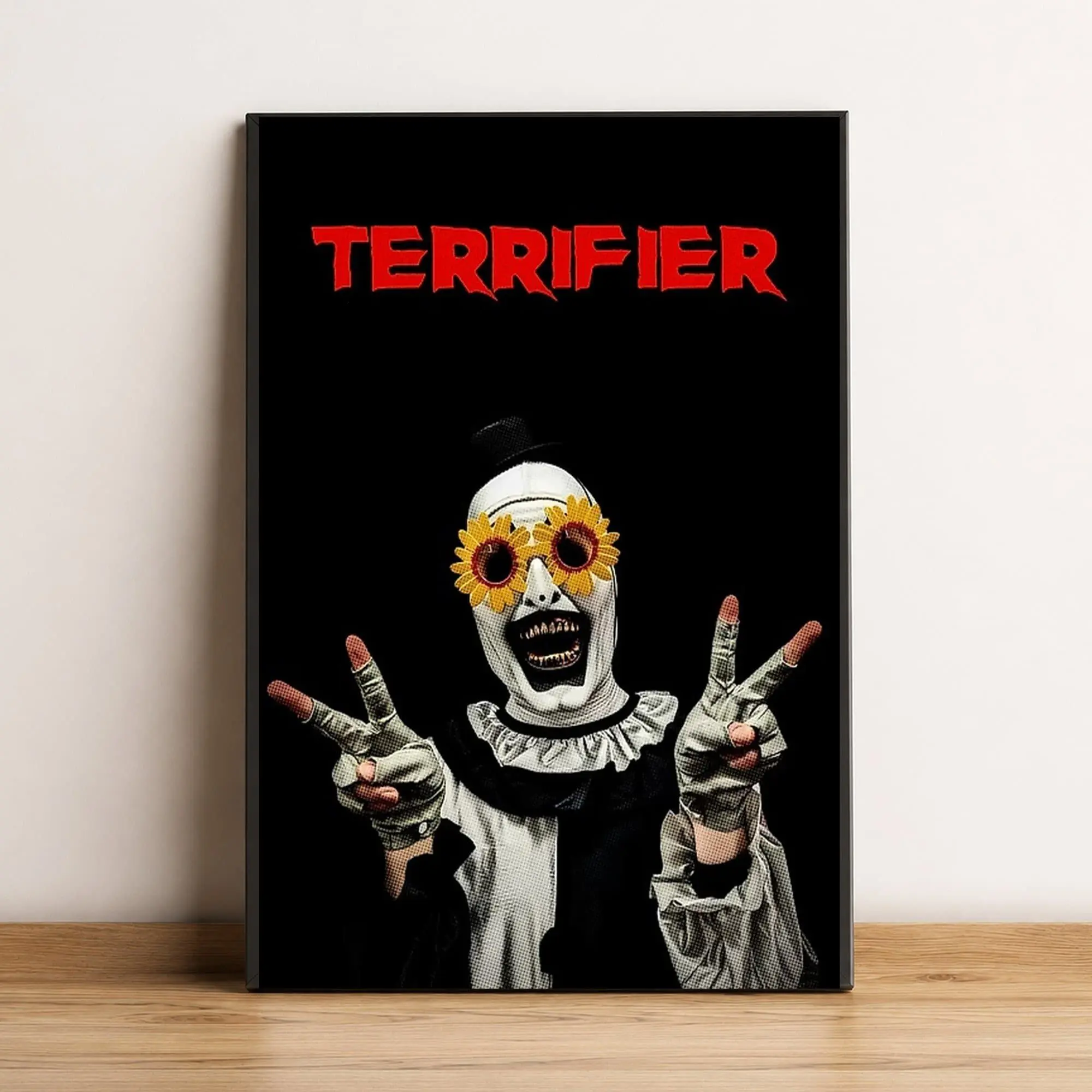 Terrifier Art The Clown With Flowers Poster, Soccer Wall Art, Football Fan Gift ( Unframed - Print Only )
