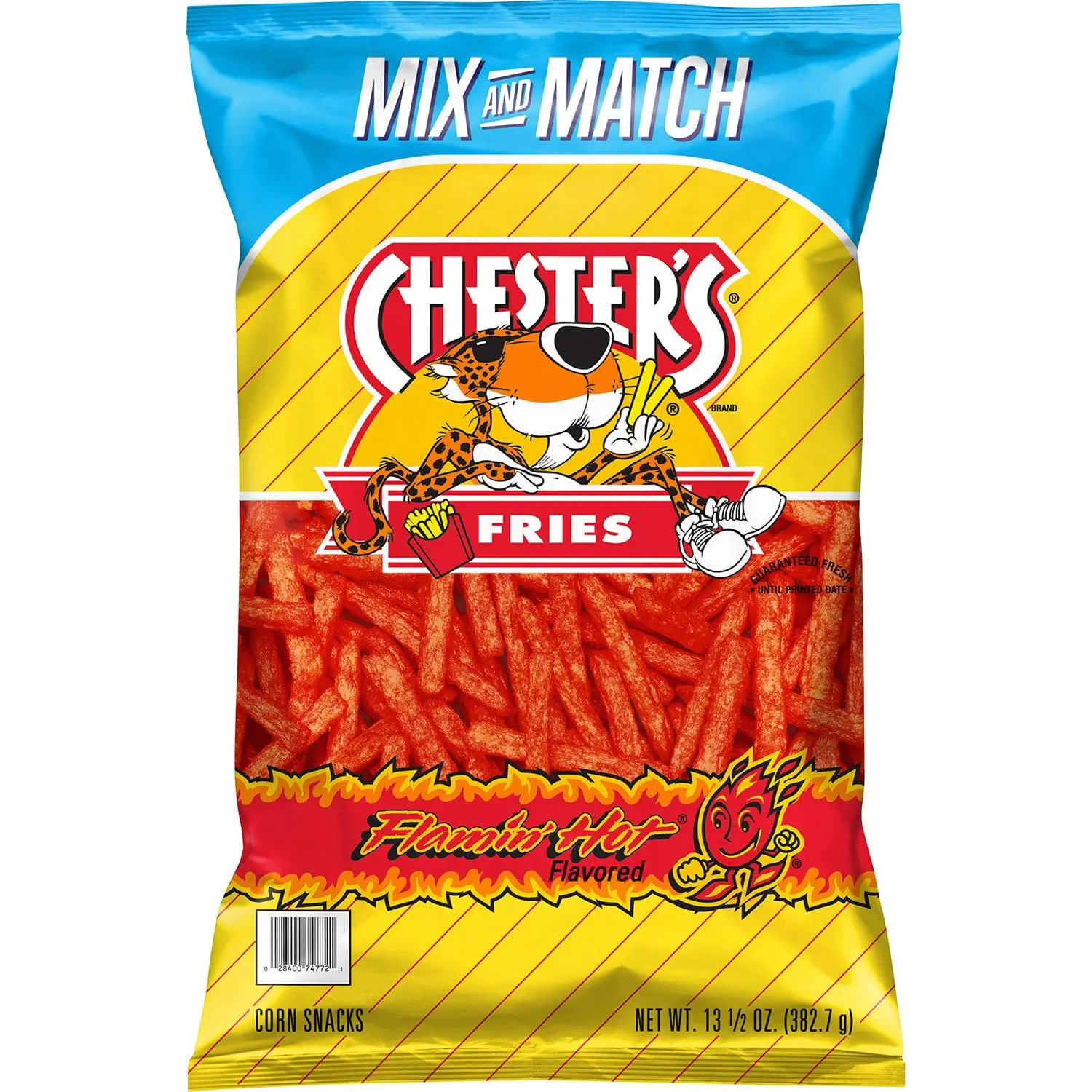 Chester's Fries Flamin' Hot Corn & Potato Snacks, 13.5 oz Bag – Spicy Crunchy Corn and Potato Fries, Hot Flavored Chips for Parties, Game Days & Everyday Snacking