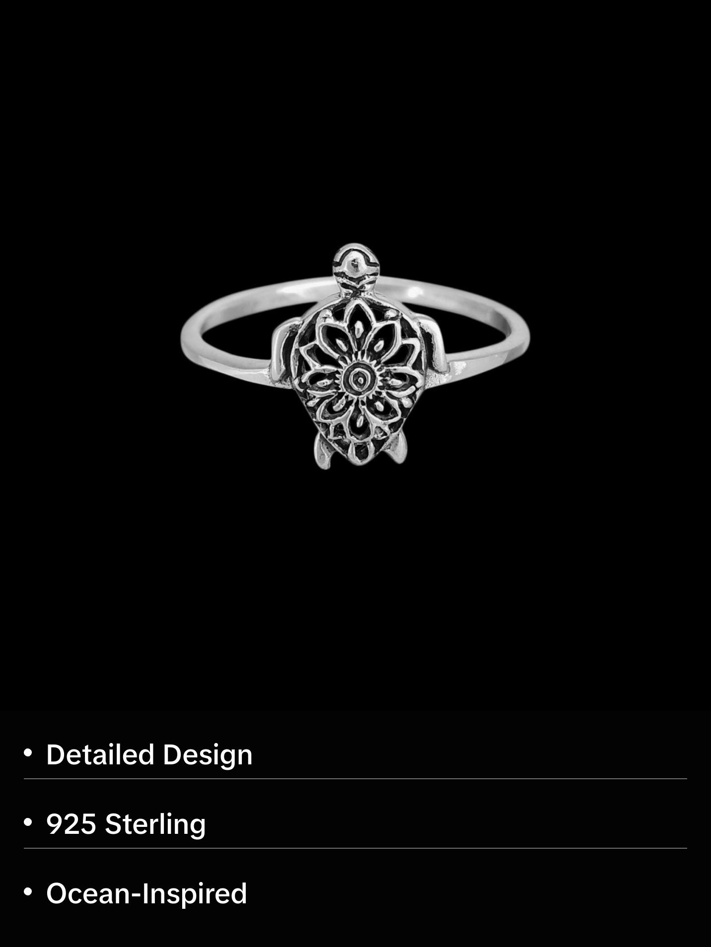 Turtle Ring, Sea Turtle Ring, 925 Sterling Silver Ring, Ocean Ring, Island Handmade Jewelry