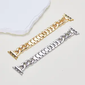 14K Gold Plated Bracelet Band Compatible with Apple Watch Series 1-11, SE & Ultra – Adjustable Women's Strap (38-49mm)