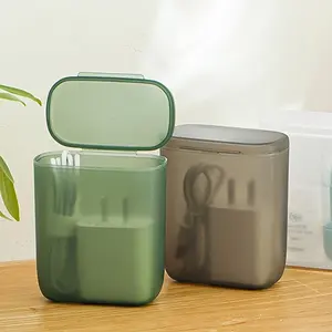 1pc Mobile Phone Data Cable Charging Storage Box, Portable Winding Headphone Earbuds Charger Storage Box, Perfect Travel Headphone Cable Storage Box, Headphone For Travel