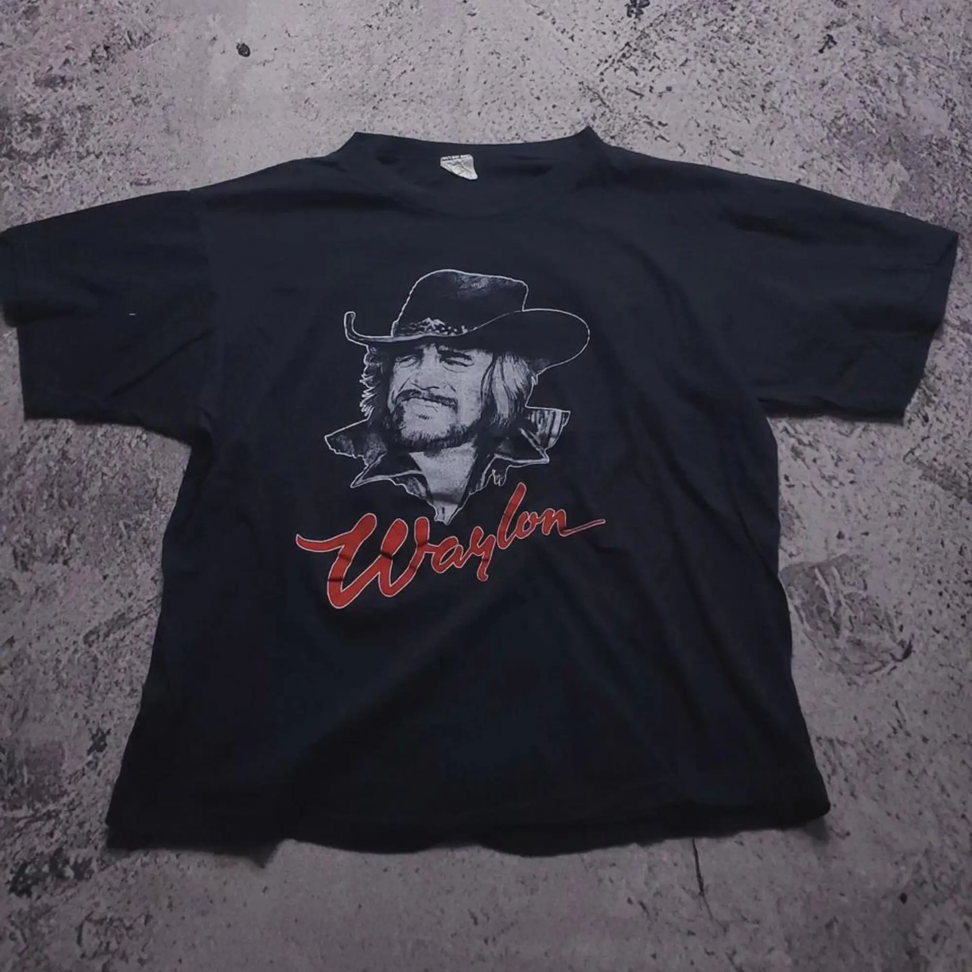 Vintage 80's Waylon Jennings 1984 Outlaw Country T-Shirt Double Sides Size S-5XL