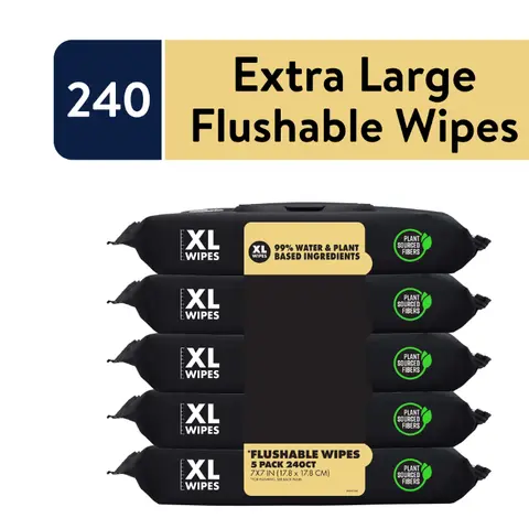Disposable Wipes, Extra Large Wipes with Shea Butter, 240 Pack
