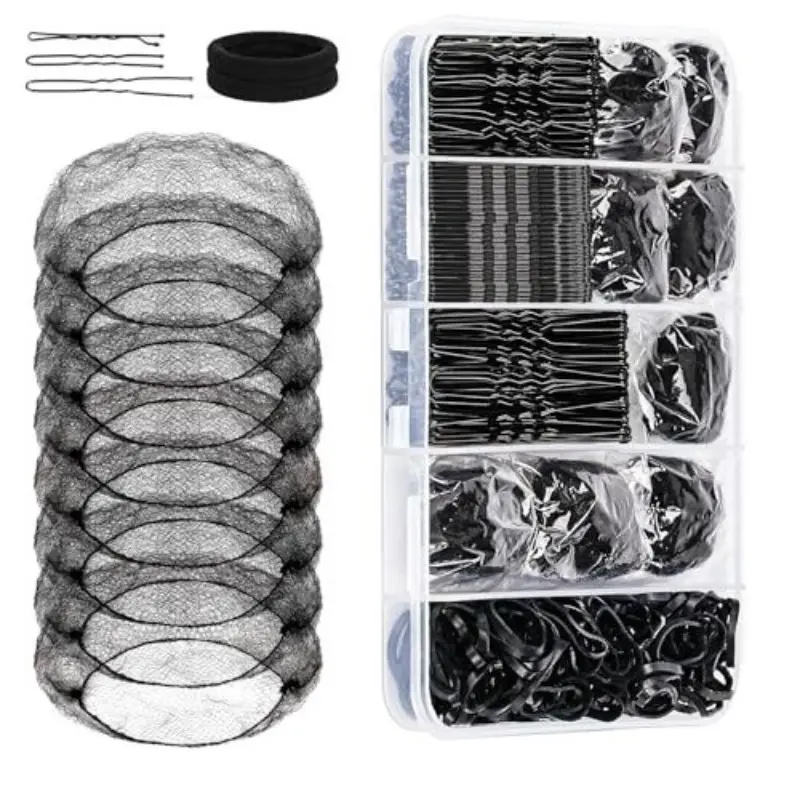 260-Piece Dance Hair Accessory Set, Includes Hair Nets, Clips, Bands, Elastics & Rubber Bands, Ideal for Ballet, Stage Performances & Daily Use