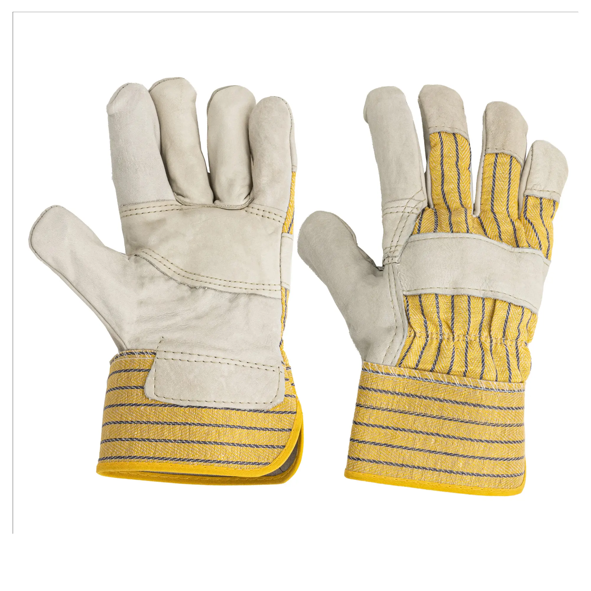 10" Premium Leather Welding Gloves, Heat Resistant Cowhide Work Gloves with Cotton Lining, Heavy Duty Protective Gloves for Welding, Gardening, BBQ, Construction, Camping, Large, 1 Pair