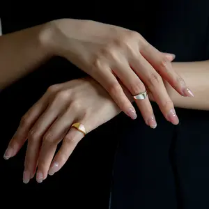 S.9.2.5 Minimalist Sterling Silver Pinky Ring Geometric Faceted Skinny Band for Women