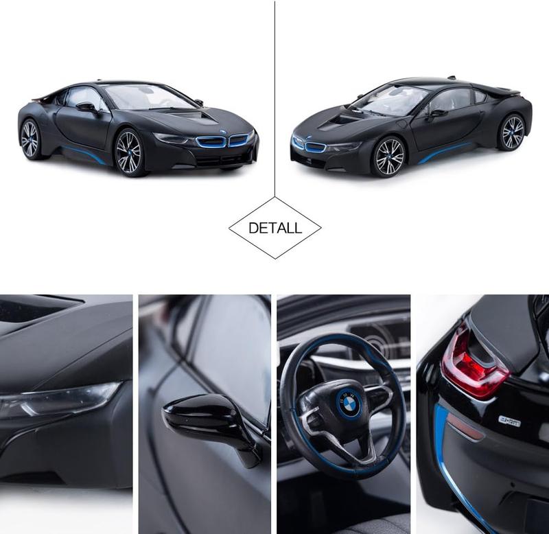 Remote Control Car, 1:14 BMW i8 Radio Remote Control Racing RC Toy Car Model Vehicle, Open Doors by RC, MattBlack.