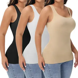 Women's Tummy Control Shapewear Tank Tops Square Neck Compression Cami Tank Tops Body Shaper Camisole Undershirt Womenswear