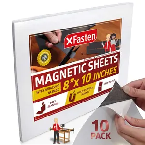 Magnetic Sheets 8x10 Inch 20mil (Set of 10)-Magnetic Adhesive Sheets - Premium Peel and Stick Magnetic Sheets with Adhesive Backing