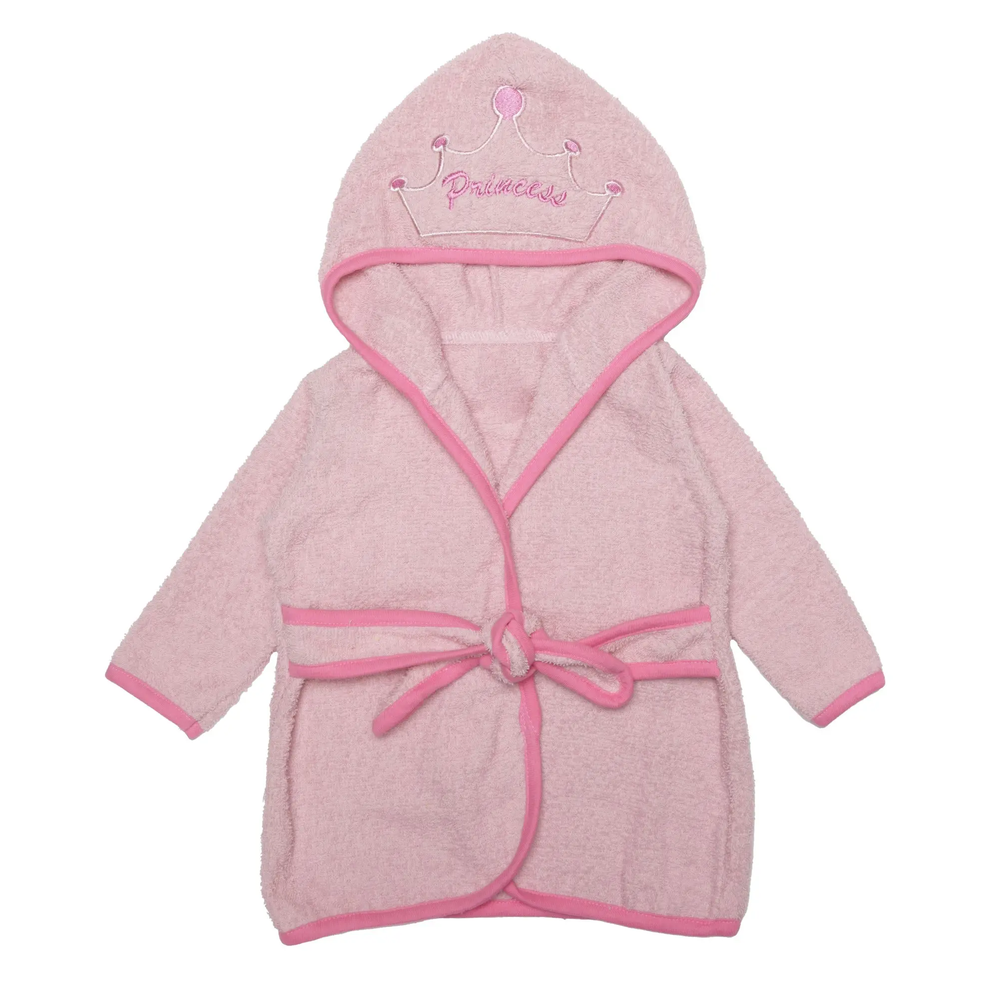 Everyday Kids Princess with Crown Hooded Baby Toddler Bathrobe– Soft & Absorbent Baby Bath Essential