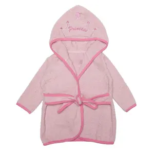 Everyday Kids Princess with Crown Hooded Baby Toddler Bathrobe– Soft & Absorbent Baby Bath Essential