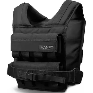 HANZO Weighted Vest for Men & n 25lbs | 35lbs | 45lbs | 65lbs | Weight Vest With Removable Iron Weights, Adjustable Heavy Duty Weighted Workout Vest for Calisthenics & Fitness Training