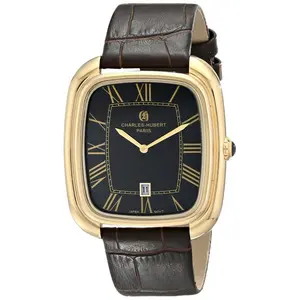 212 MAIN Men's Casual Water Resistant Watch - Stainless Steel, Quartz Movement, Rectangular Case, Date Function, Fashion Accessory
