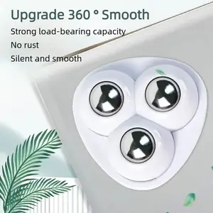 4 PCS Furniture 360° Non-Slip Casters & Anti-Tip Brackets for Dining Table/Chair Legs – Cute Creative Self-Adhesive Smooth Swivel Casters