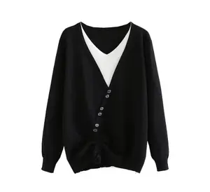 Plus Size Knit Pullover Sweater for Women, Long Sleeve