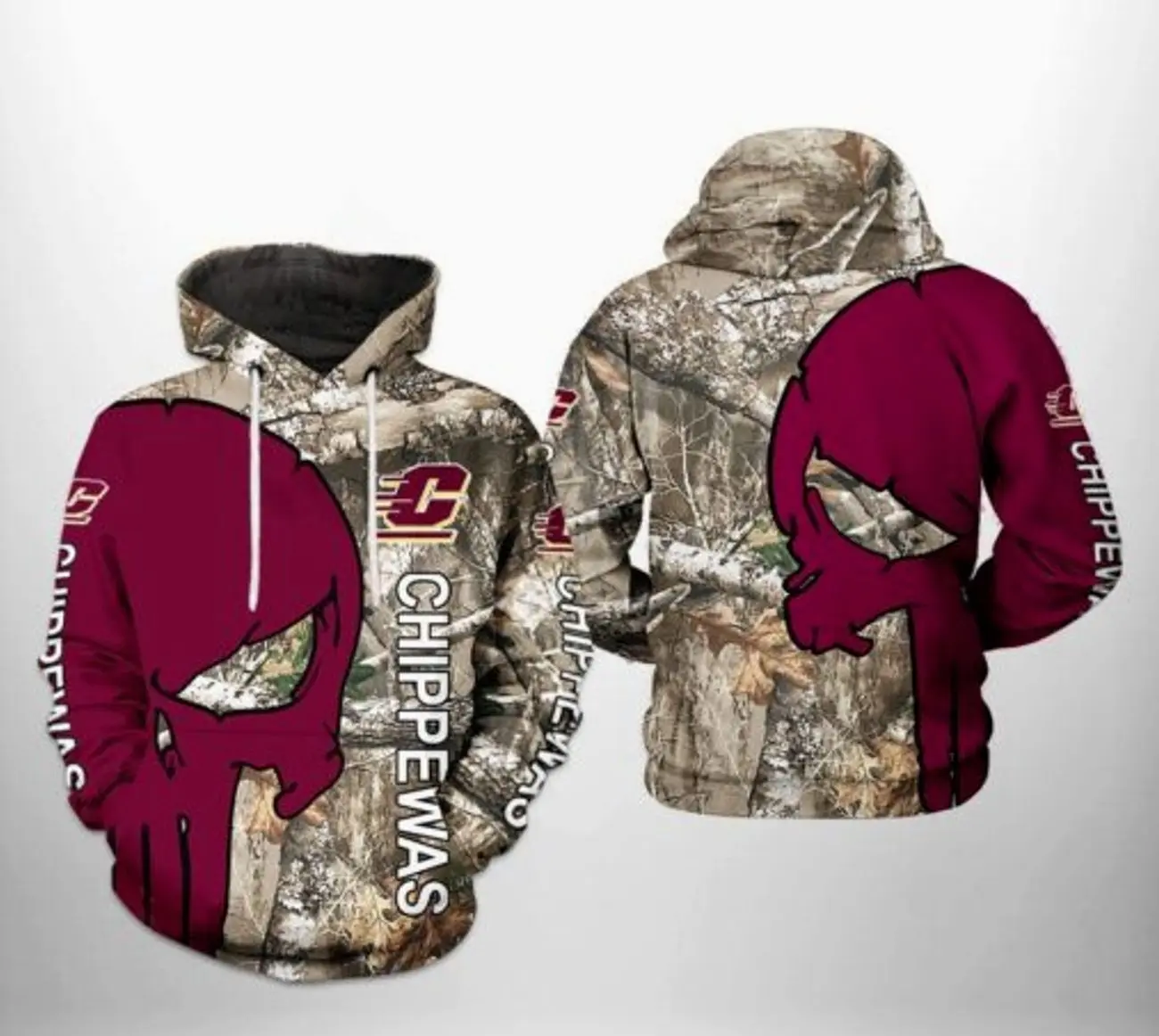 Michigan football Camo Veteran Hunting 3D All Over Print Hoodie, Zip-Up Hoodie