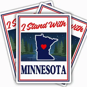 I Stand With Minnesota 2026 Minnesota Strong Support Minnesota Vinyl Sticker, Political Car Decal for Water Bottle Laptop Phone 5YY