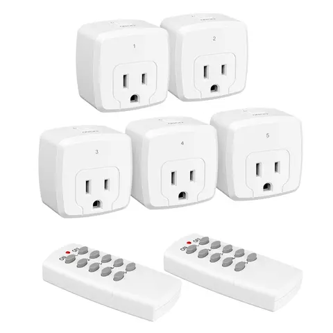 RF Remote Control Power Socket - 100FT Signal, 15A/1875W Wireless On-Off Switch Plug, Energy Saving Universal Wall Socket Extender for Household Appliances, Battery Included, Ideal for Pregnant Women, Elderly, Remote Control Outlet Plug, Compact, Up To 5