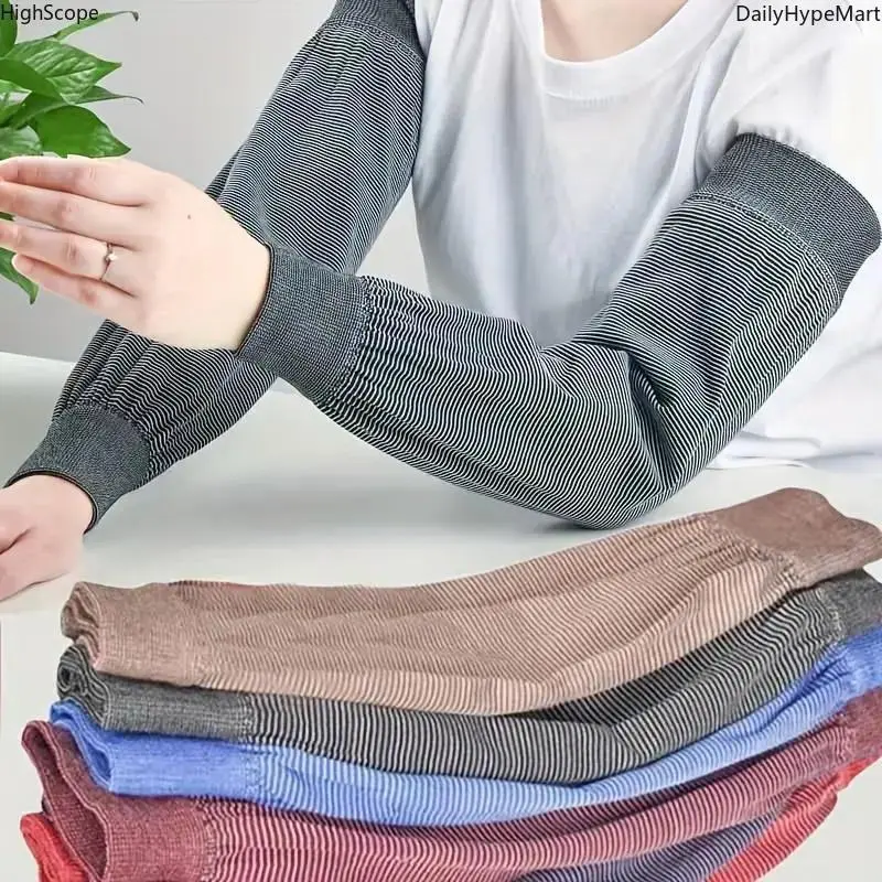 6-Pair Unisex Knit Arm Sleeves in Solid Colors, Breathable Elastic Fashion Accessories for UV Sun Protection, Safe Pvc, Plain, Casual, Funky, Peppy, Cute, Multiple Styles, Everyday Wear