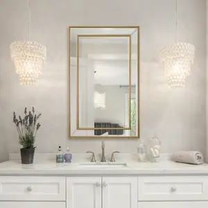 212 Main 20 x 32 x 2 in. Mirror, Gold