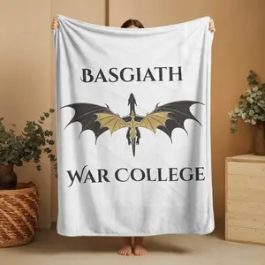 Basgiath War College Blanket, Fourth Wing Throw, Soft Cozy Bedding, Home Accent, White