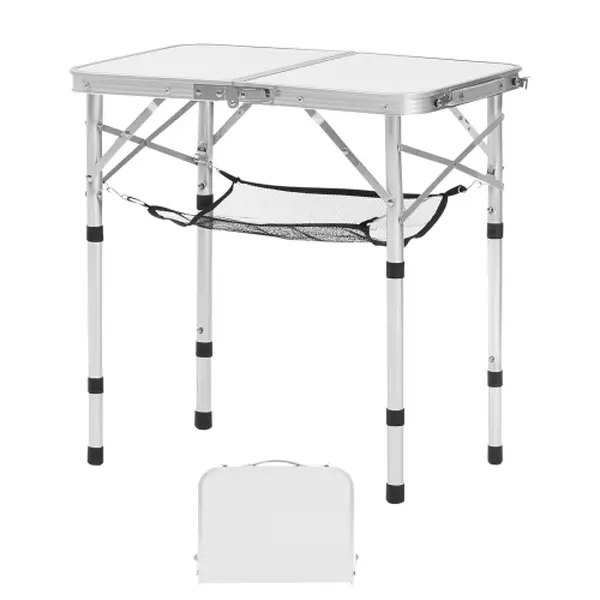2ft Foldable Portable Aluminum Outdoor Table - Adjustable Height, Lightweight Aluminium Picnic Table for Camping