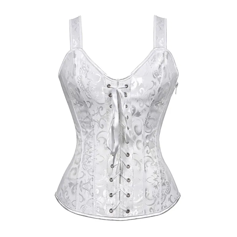 Women's Sexy Lace Overbust Corset with Straps, Floral Lace-up Bodice Shaper for Tummy Control, Shapewear, Tummy Control Shapers, Lace Corset Structure