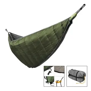 Durable Waterproof Nylon Outdoor Camping Hammock Underquilt 380T 20D Ripstop with 700g Hollow Cotton Fill for Hiking & Backpacking