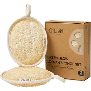 Chill Ah Green Glow All-Natural Dual-Sided Loofah (2-Pack)