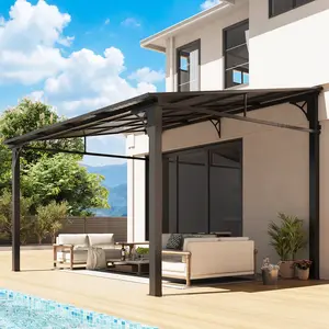 【2 Packages ship separately】 Aoxun 10' x 12' Lean to Gazebo, Hardtop Outdoor Pergola with Sloping Galvanized Steel Roof, Large Wall-Mounted Heavy Duty Awnings for Patio, Backyard, Deck, Porch storage Astronaut Nebula Galaxy Star Projector Tabletop Fire