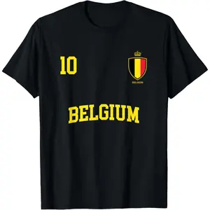 Belgium T-Shirt 10 Belgian Flag Soccer Team Football Shirt
