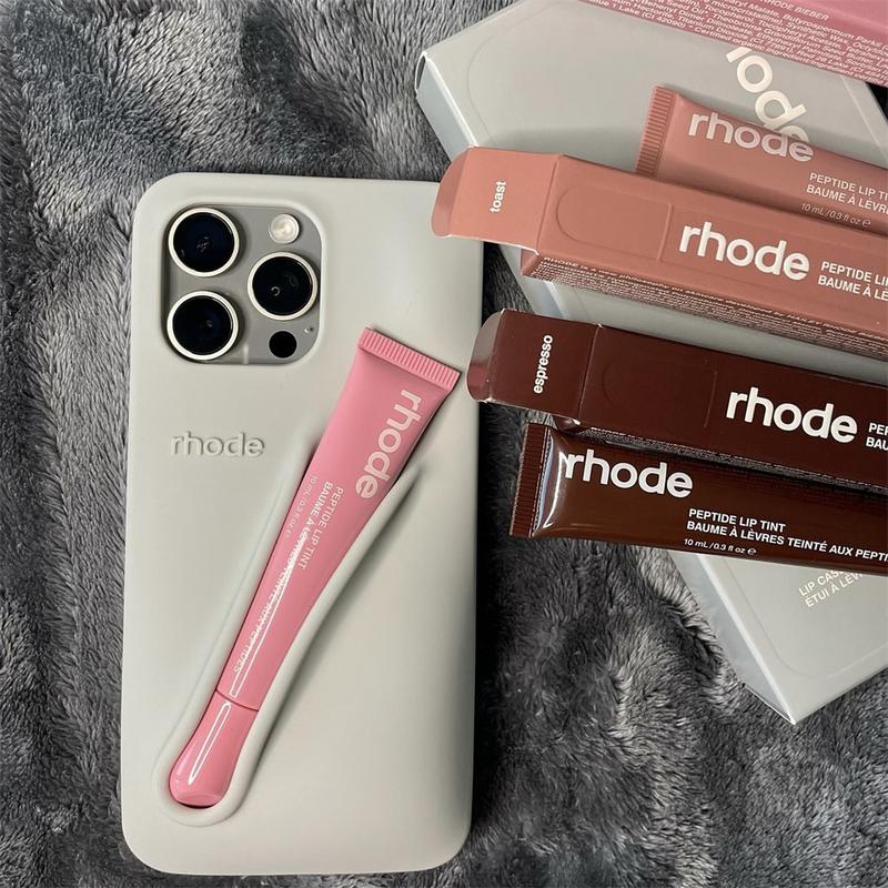 Silicone Phone Case with Integrated Lip Balm Slot for Rhode Peptide Lip Treatment.