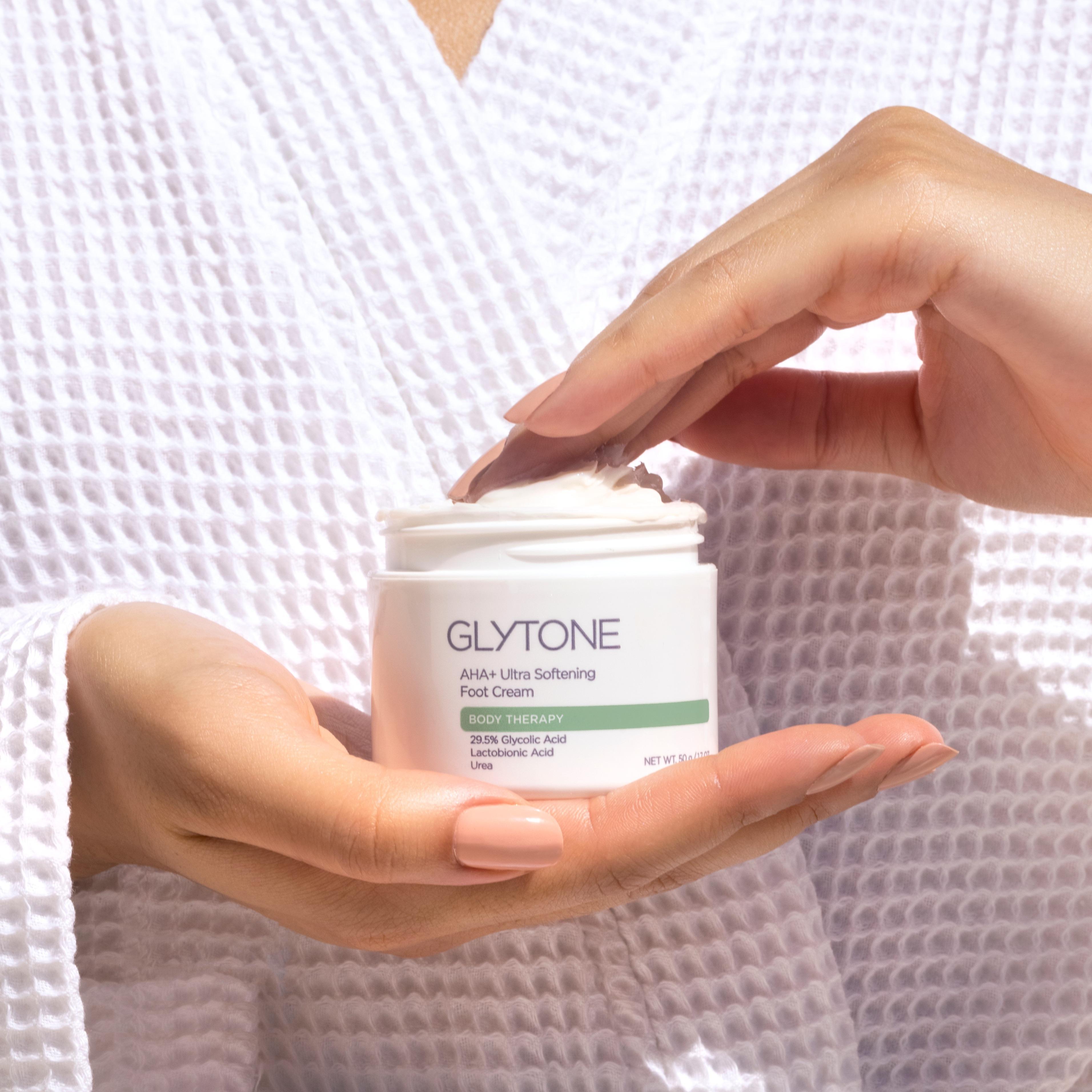 Glytone AHA+ Ultra Softening Foot Cream for Dry, Cracked Feet - Intensive Hydration & Exfoliation