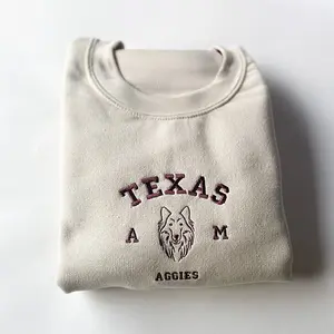 Embroidered Texas Aggies Sweatshirt, Embroidered Aggies Crewneck Sweatshirt, Texas Aggies