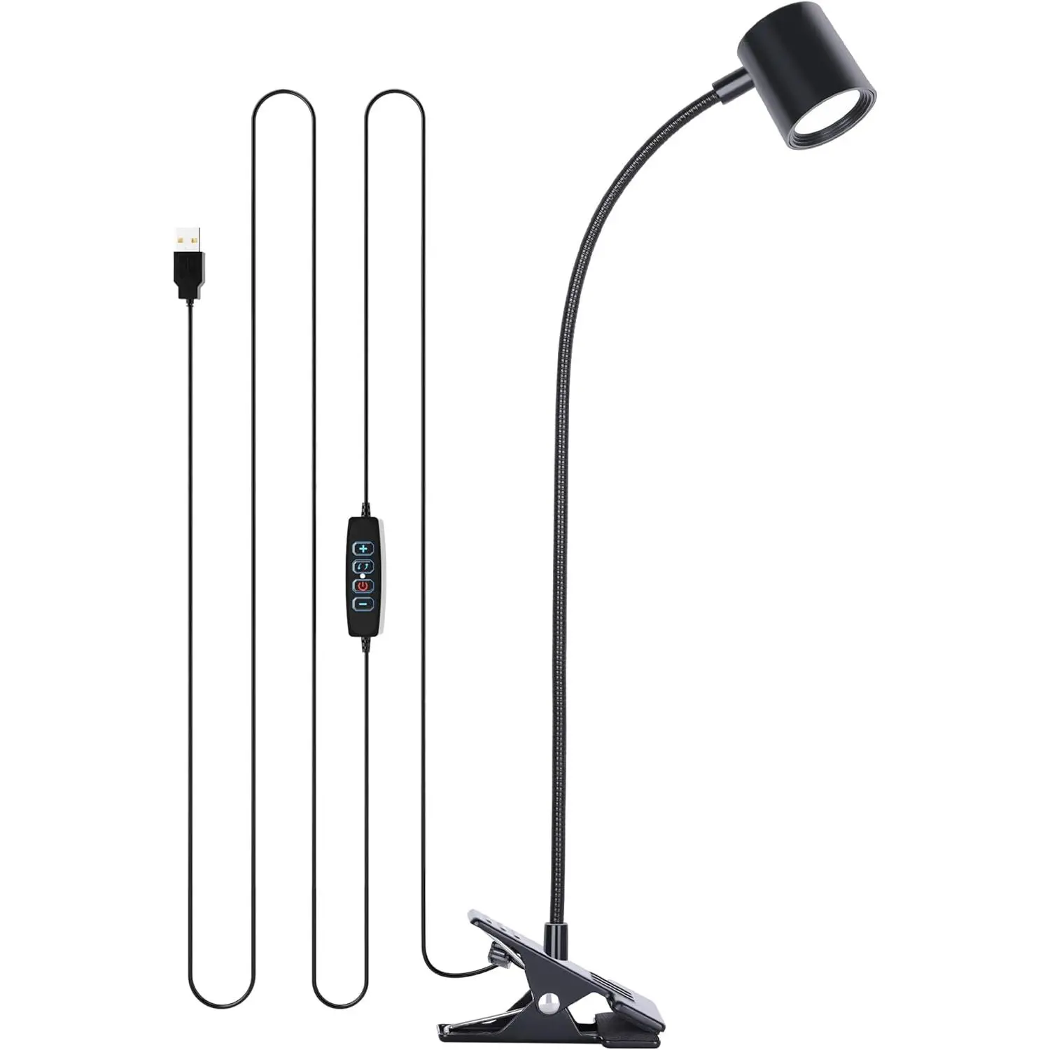 Arts Desk Lamp,USB Clip On Light,3 Color Modes,10 Brightness Levels,360° Gooseneck LED Reading Light,Eye-Care for Home Office,Headboards, Black, Portable Usb & Mobile Lights, Usb-Based Portable Usb & Mobile Lights