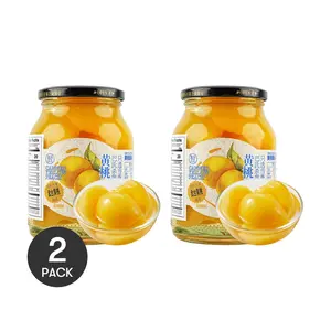 FRESHIPPO Canned Yellow Peach 2 Pack 25.7 oz - Large Fruit Pieces for Baking & Desserts