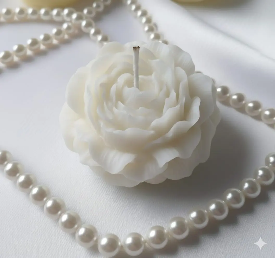 Single Rose Handmade Candle