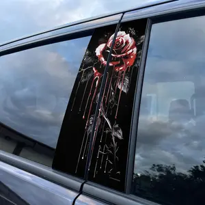 Rose Pattern Car Sticker, Car Window Decal Sticker, Car Exterior Decoration Accessories for Car, Motorcycle, Truck, SUV, Van, Car Accessories