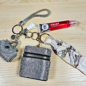 Bling Queen Wristlet Mini Purse with Lip Gel Set