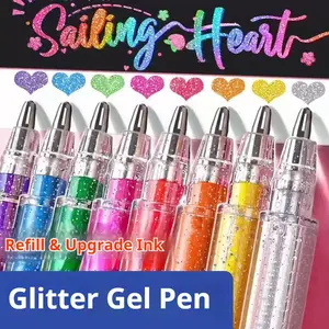 18 Color Jelly Glitter Pens, 1mm Tip, Metal Glitter Paint Pens, DIY Crafts, Greeting Cards, Photo Albums, Student Journaling, Kids Doodling Markers, Glitter Gel Pens