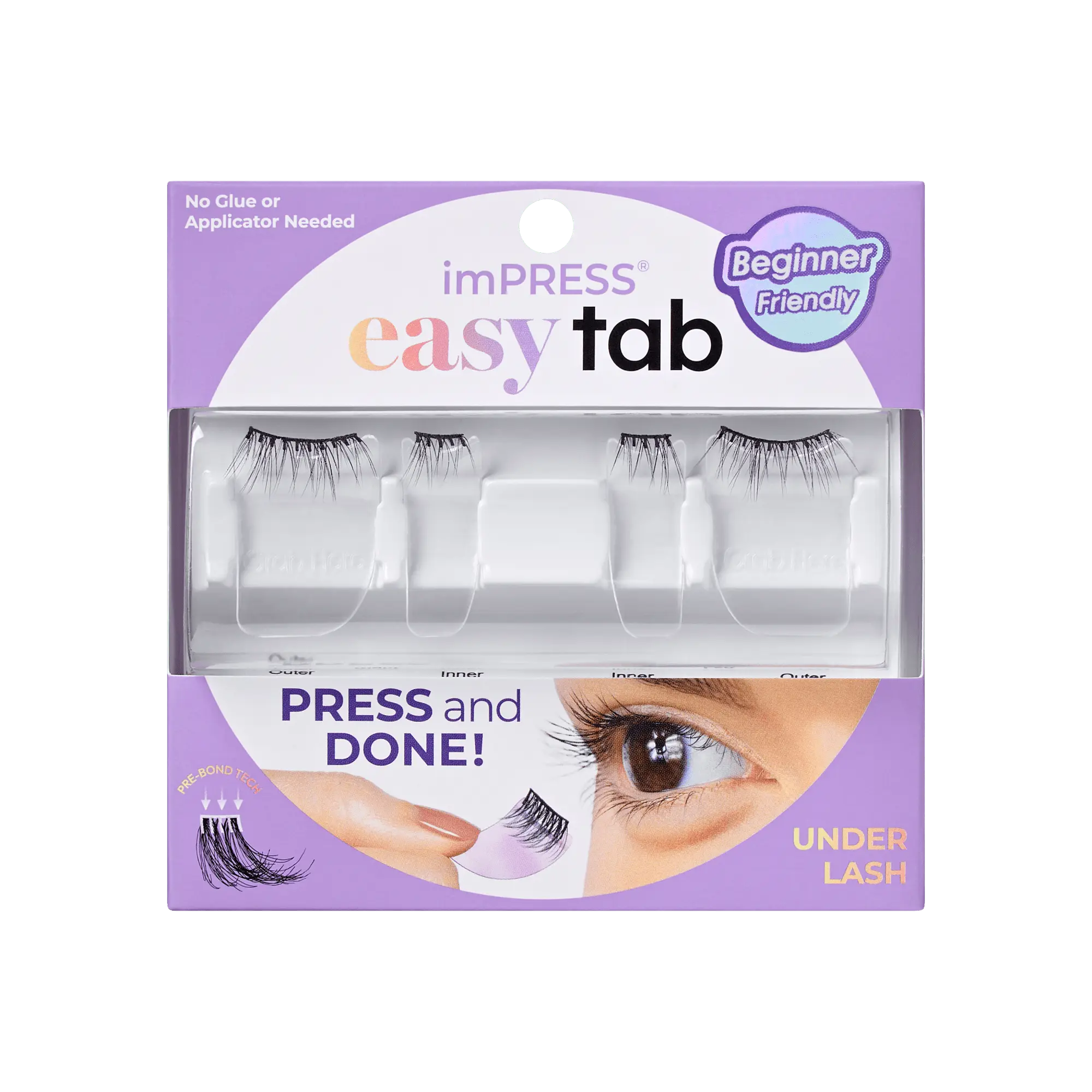 Impress Falsies easy tab Pre-Glued False Eyelashes - Airy Wispy | 1 Pair of Half Lash & 2 Lash Clusters, 3mm-10mm Impress Falsies easy tab Pre-Glued False Eyelashes - Airy Wispy | 1 Pair of Half Lash & 2 Lash Clusters, 3mm-10mm
