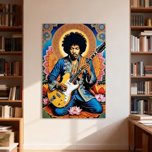Jimi Hendrix Canvas Poster Painter Living in Art Deco Strong Wall Design Painting Hallway Bedroom Living Room Decorated Poster Ornaments Photo