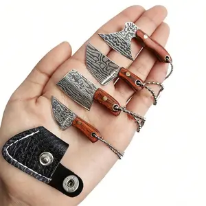 Mini Knife Set, Pocket Knife with Sheath, Keychain Knife Set, Pocket Knife for Open Box Cutter Hunting and Fishing Supplies