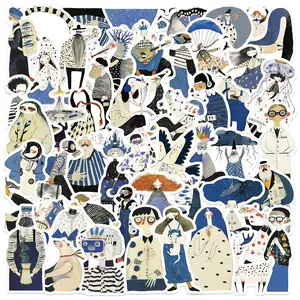 Strange Hand Painted Series Sticker, 50pcs/set Creative Decorative Sticker, DIY Decals for Water Bottle, Laptop, Cellphone, Smartphone, Phone Case, Scrapbooking, Journal Making, Screen Protector, Funny Stickers