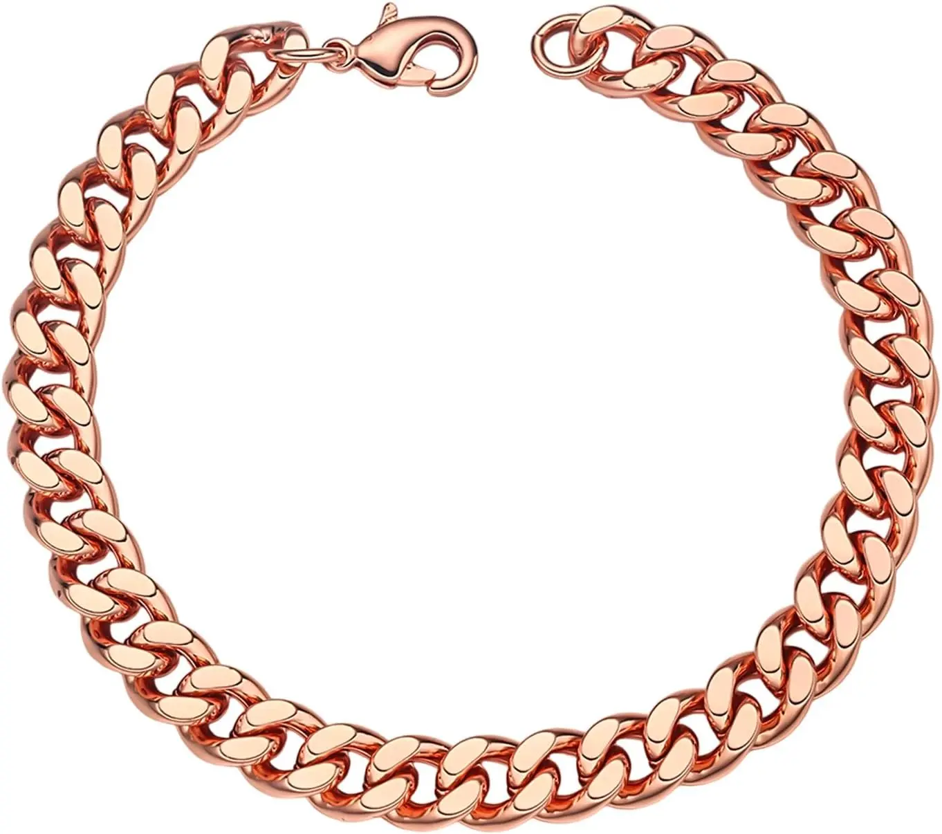 Heavenly Metals Copper Cuban Link Chain Bracelet — 99.9% Pure Copper, Multiple Widths & Lengths, Develops Natural Patina