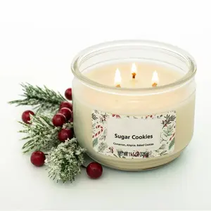 Sugar Cookies 3-Wick Candle, 11.5oz Glass Jar for a Sweet Holiday Ambiance and Festive Evenings